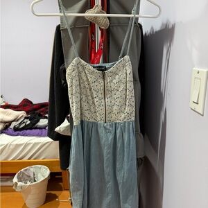 Wet Seal Blue and Cream Floral Mini Dress